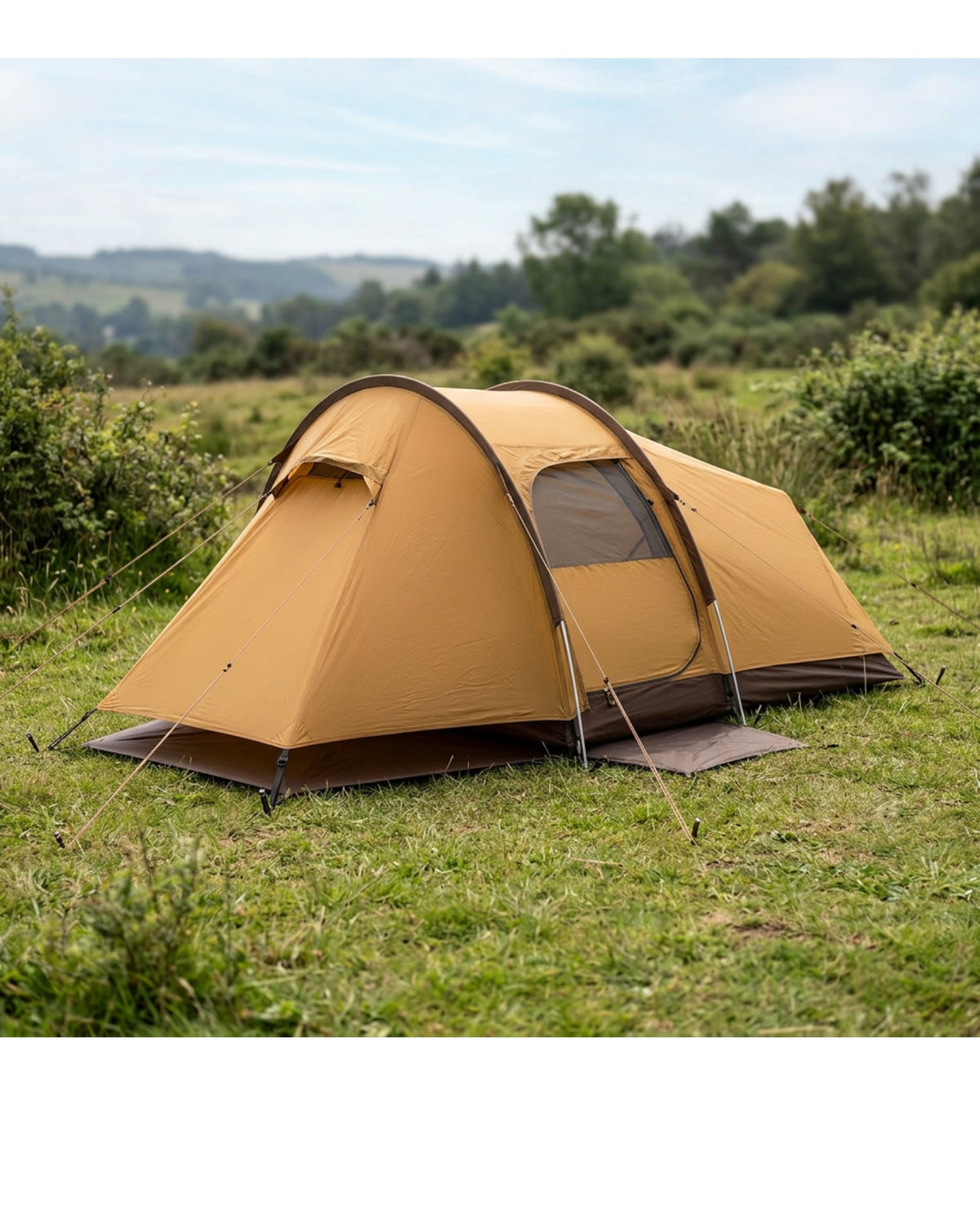 Lnbxk One Person Tunnel Tent Ochre - Lifestyle view